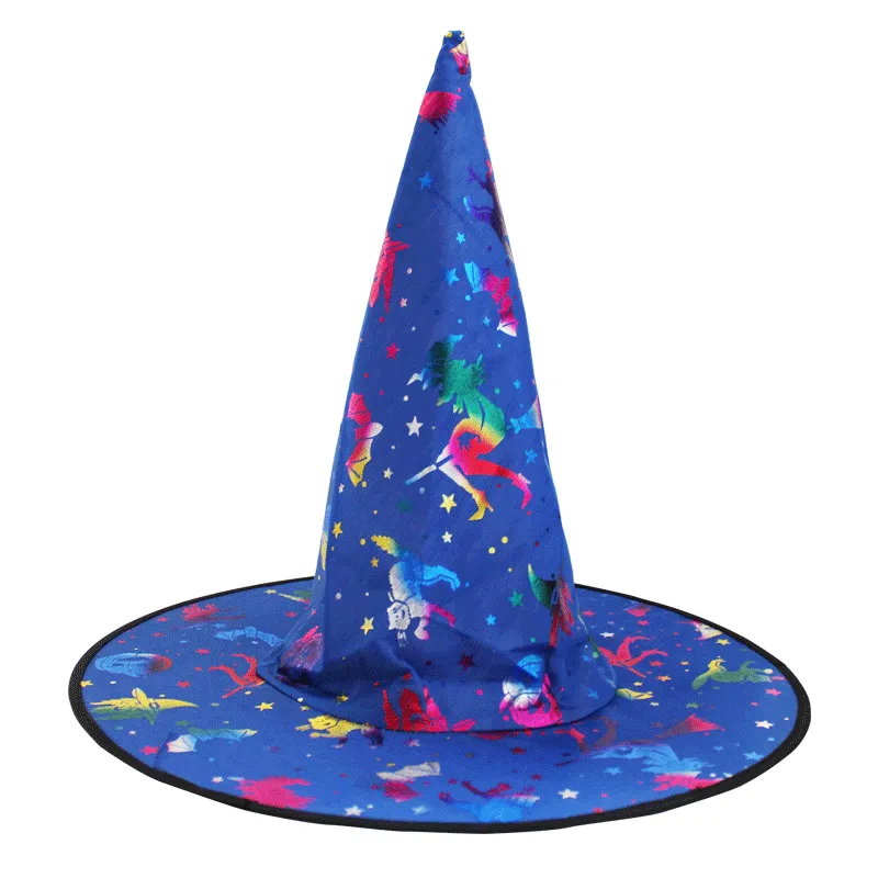 Halloween Bronzing Hexenhut Zauberhut Halloween Party Dekoration Cosplay Requisiten blau