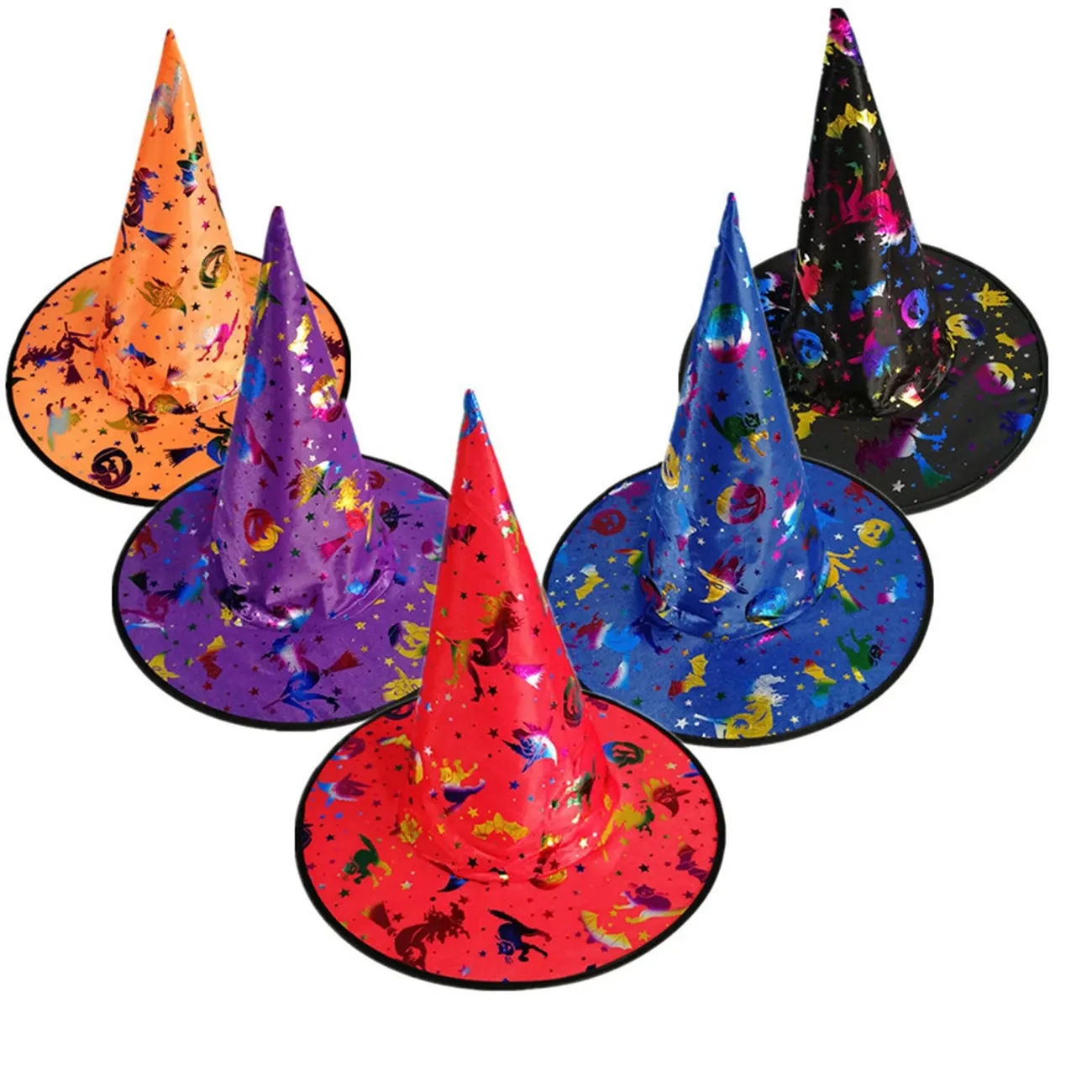 sombrero de bruja bronceadora de halloween sombrero mágico decoración de fiesta de halloween accesorios de cosplay Rojo big image 1