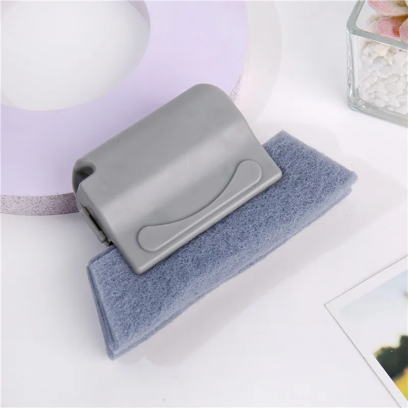 Window Cleaner Tool Creative Door Window Groove Gap Cleaning Brush Hand-held Door Window Track Kitchen Cleaning Brushes Tool Light Grey