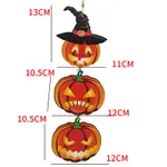 Halloween Wooden Hanging Ornaments Skull Spooky Wood Hanging Signs Party Decoration Supplies Color-B