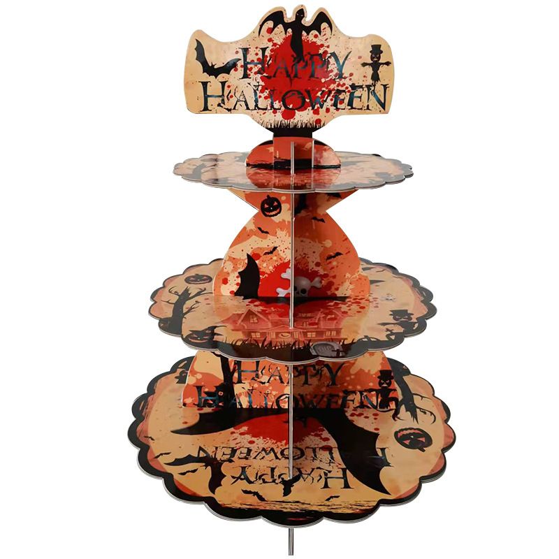 3-Tier Halloween Cupcake Stand Cardboard Cupcake Stand Holder  Dessert Tower Tray