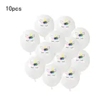 Conjunto de balões de unicórnio de 10 pacotes, balão de unicórnio de látex grosso para festa temática de unicórnio, festa de aniversário infantil, decoração de festa Branco