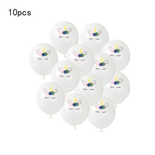 Conjunto de balões de unicórnio de 10 pacotes, balão de unicórnio de látex grosso para festa temática de unicórnio, festa de aniversário infantil, decoração de festa