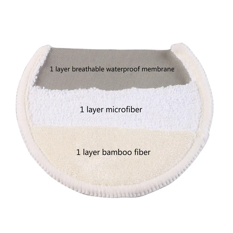 Pacote com 4 protetores de mama reutilizáveis superabsorventes e respiráveis protetores de mamilo para amamentação com bolsa de malha Rosa image 2