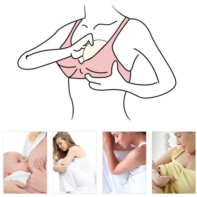 Pacote com 4 protetores de mama reutilizáveis superabsorventes e respiráveis protetores de mamilo para amamentação com bolsa de malha Rosa image 3