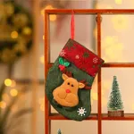 Chaussettes de noël suspendus pendentif arbre de noël cheminée ornements sac cadeau de noël petit sac de bonbons Couleur-A