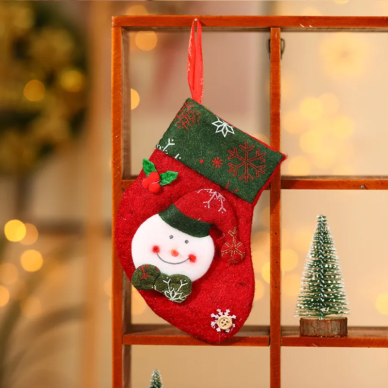 

Christmas Socks Hanging Pendant Christmas Tree Fireplace Ornaments Sack Xmas Gift Small Candy Bag