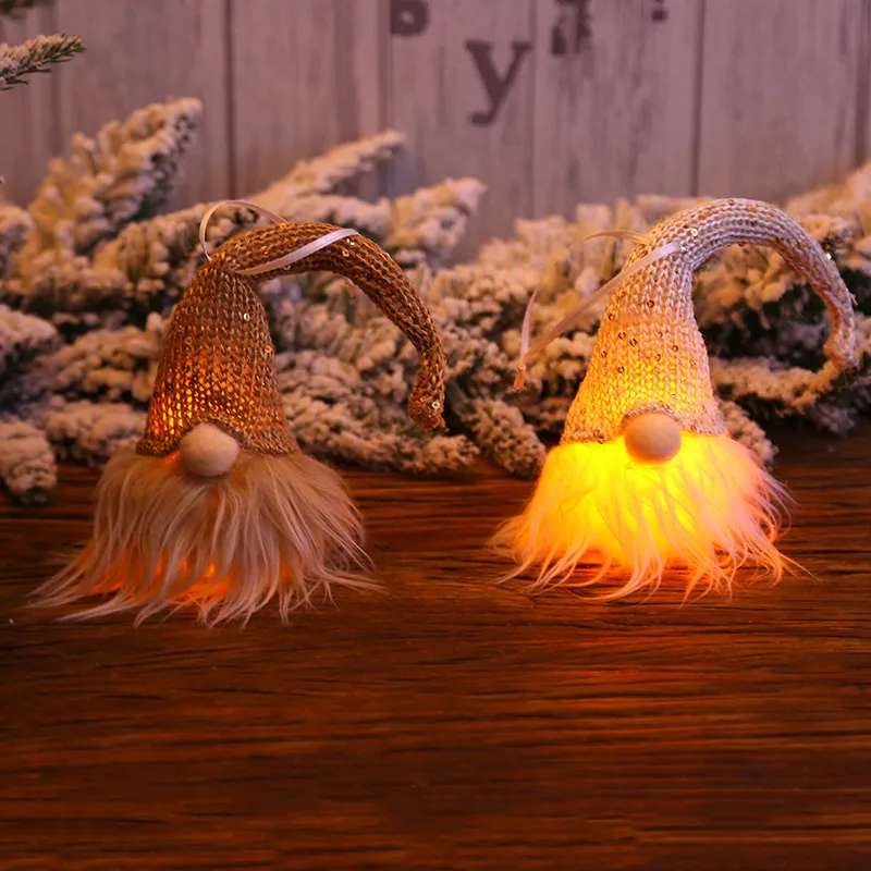 gnome weihnachtsschmuck weihnachten hängende leuchtende dekoration weihnachtsbaum dekor grau big image 1
