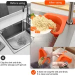 4 pçs cesto de drenagem de pia de cozinha cisne pendurado triangular rack de drenagem prateleira vazamento rápido de água  image 4
