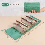 4 in 1 Roll-Up Makeup Bag Travel Organizer Waterproof Cosmetic Bag for Women Green