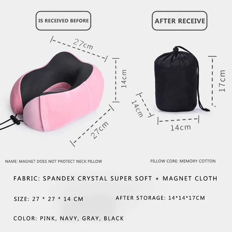Travel Pillow Memory Foam Neck Pillow with Storage Bag for Airplane Car Travel Accessories  big image 3