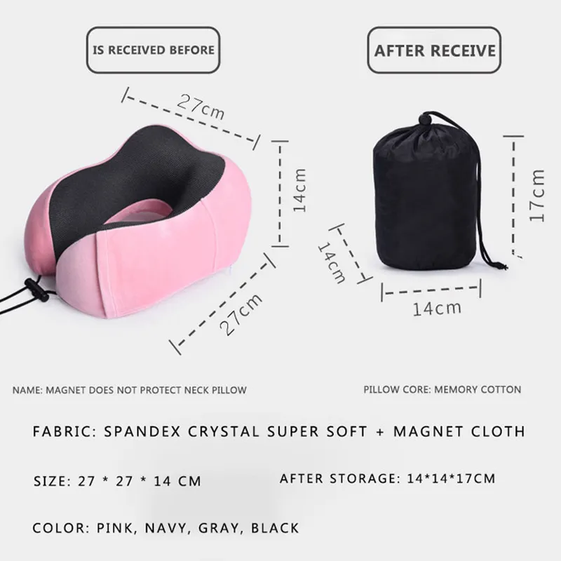 Travel Pillow Memory Foam Neck Pillow with Storage Bag for Airplane Car Travel Accessories big image 3