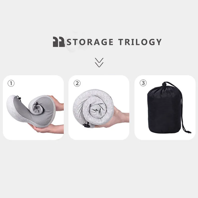 Travel Pillow Memory Foam Neck Pillow with Storage Bag for Airplane Car Travel Accessories big image 4