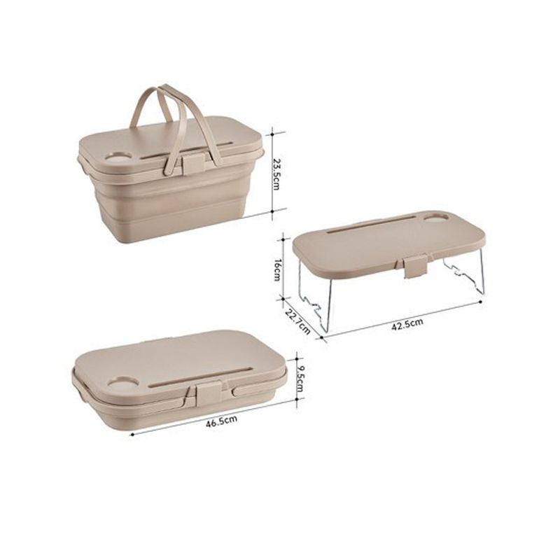 

Multifunction Folding Storage Bucket Portable Picnic Camping Container Box with Cover Small Table Plate