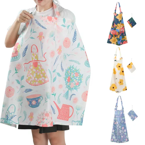 100% Cotton Floral Print Baby Nursing Cover Adjustable Multifunction Baby Breastfeeding Poncho for Car Seat Shopping Cart Stroller
