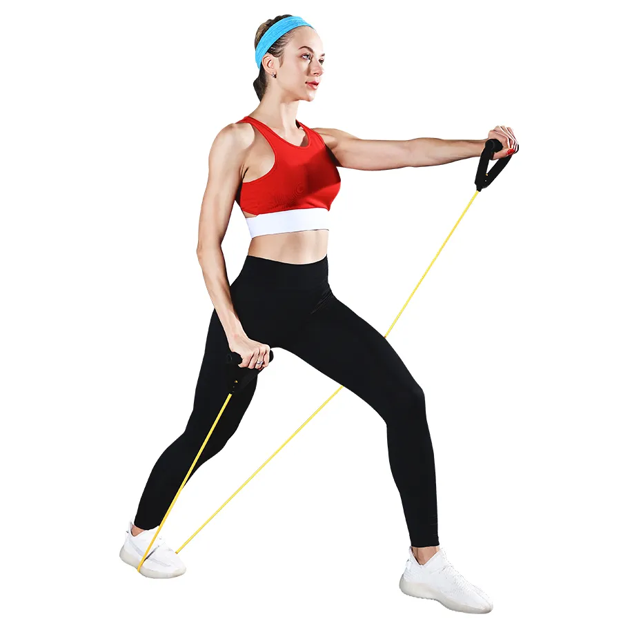 5 Levels Resistance Band Exercise Cord Elastic Muscle Chest Expander Fitness Exercise Band with Handle big image 8
