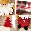 Large Hanging Christmas Stockings Buffalo Plaid Santa Snowman Reindeer Sock Gift Bag Candy Pouch Bag for Fireplace Xmas Tree Decor  image 3