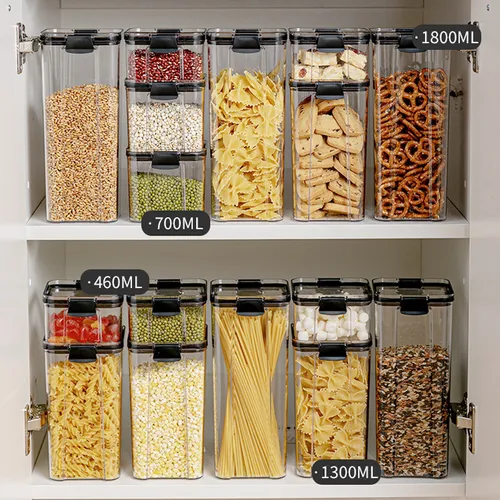 Luftdichte Vorratsbehälter für Lebensmittel, Küchenkanister mit Deckel für Getreide, Reis, Mehl, Hafer, Küche und Speisekammer
