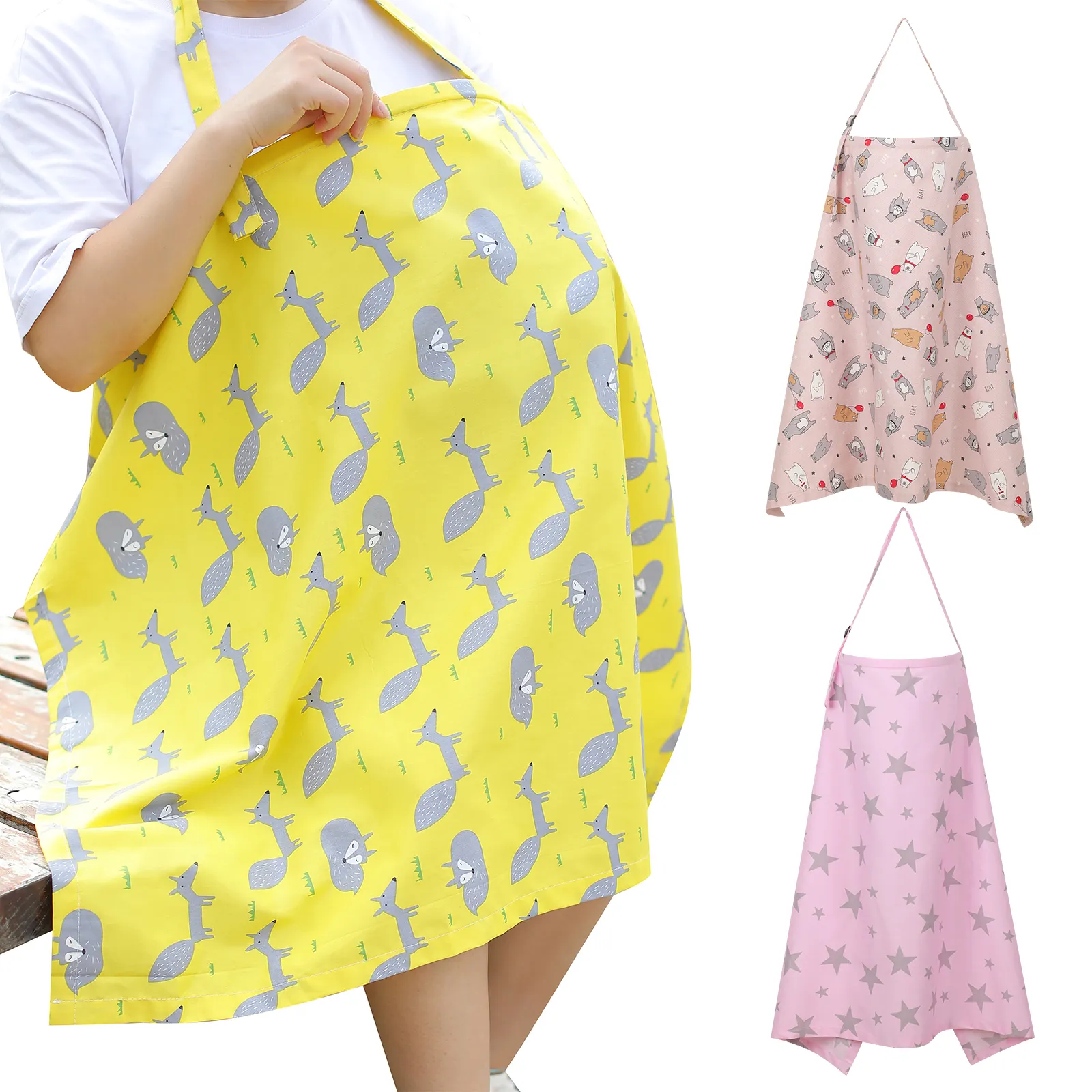 100% Cotton Cartoon Nursing Cover Mom Nursing Poncho Coverage Privacy Breastfeeding Nursing Cover