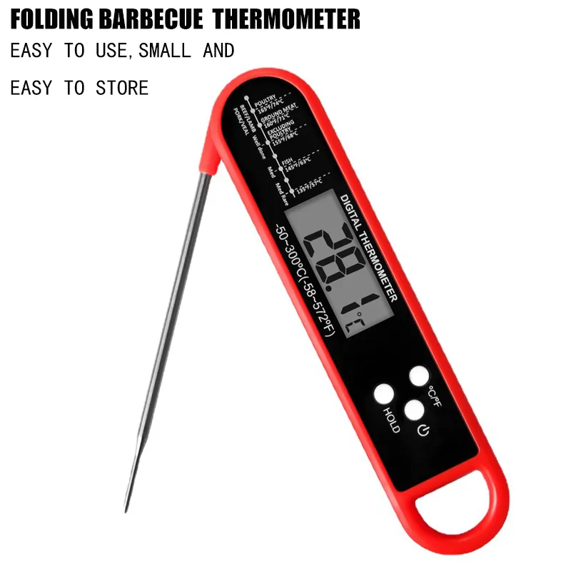Instant Read Meat Thermometer Foldable Digital Food Probe for Kitchen Deep Fry Grilling BBQ Roast Turkey big image 2