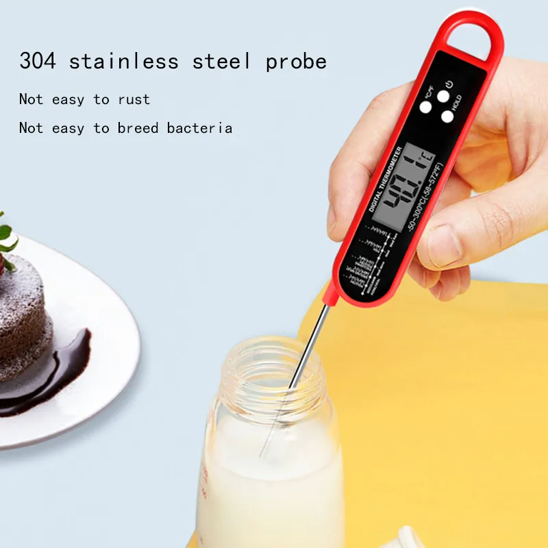 Instant Read Meat Thermometer Foldable Digital Food Probe for Kitchen Deep Fry Grilling BBQ Roast Turkey big image 3