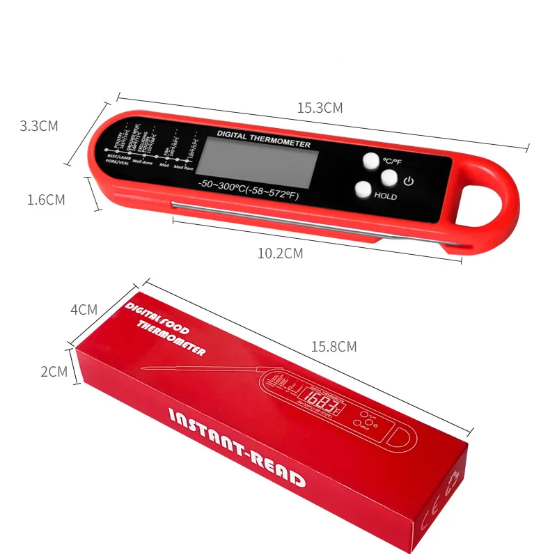 Instant Read Meat Thermometer Foldable Digital Food Probe for Kitchen Deep Fry Grilling BBQ Roast Turkey big image 7