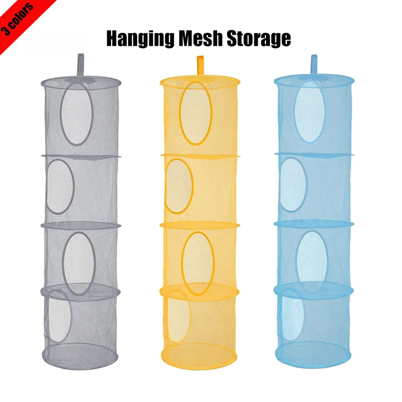 Foldable Hanging Storage Mesh 4 Tier Suspension Stuffed Animal Toys