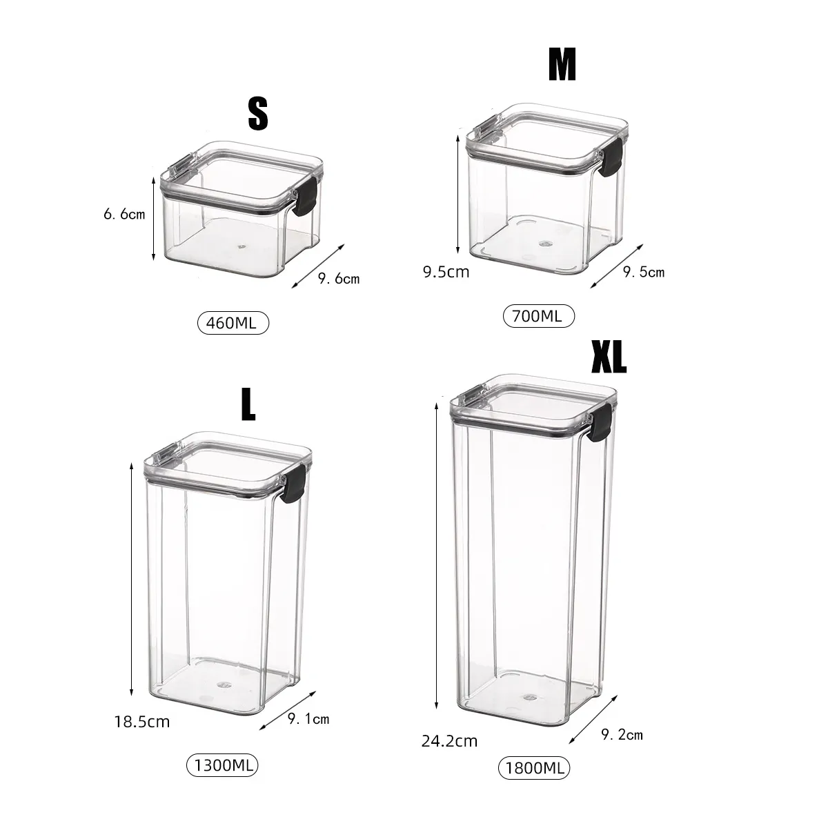 Airtight Food Storage Containers Kitchen Canisters with Lids for Cereal Rice Flour Oats Kitchen and 