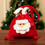 1pc Christmas Pattern Decor Drawstring Gift Bag Apple Candy Bag Color-A