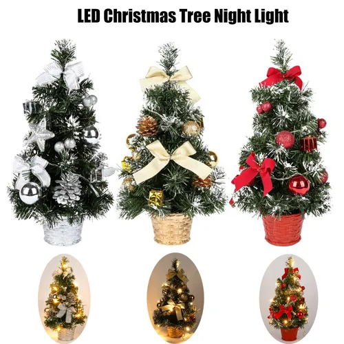 Mini árbol de Navidad led de 40cm/15,75 pulgadas, luz nocturna, decoración de mesa, luz decorativa de Navidad
