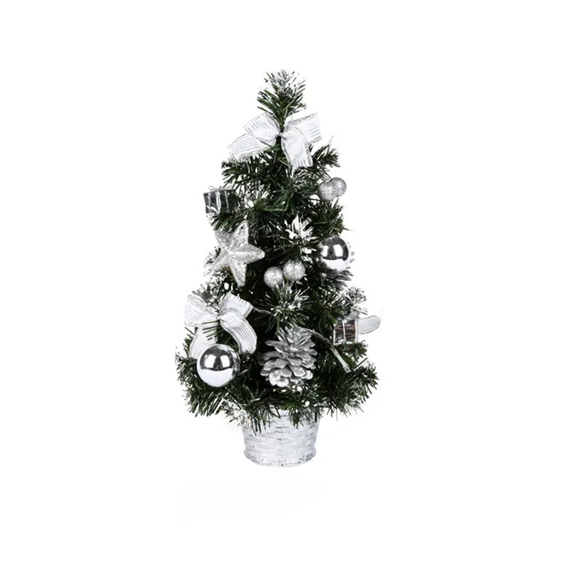 40 cm/15.75 pouces led mini arbre de noël veilleuse décoration de table lumière décorative de noël Argent big image 1