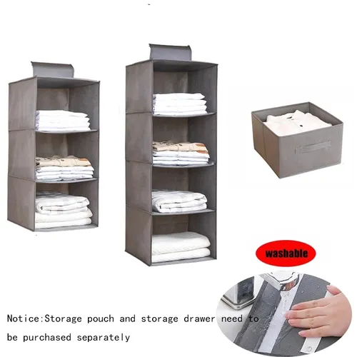 Hanging Closet Organizer Washable Collapsible Closet Hanging Storage Shelves