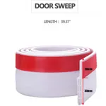 Door Draft Stopper Under Door Draft Blocker Strong Adhesive Door Sweep Dust and Noise Insulator Weather Stripping Noise Stopper White