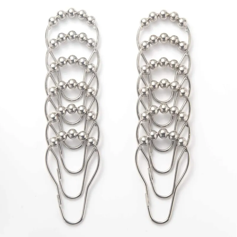 12Pcs Shower Curtain Hooks Rings Rust Proof Metal Shower Hooks for Curtain Bathroom Shower Rods  big image 1