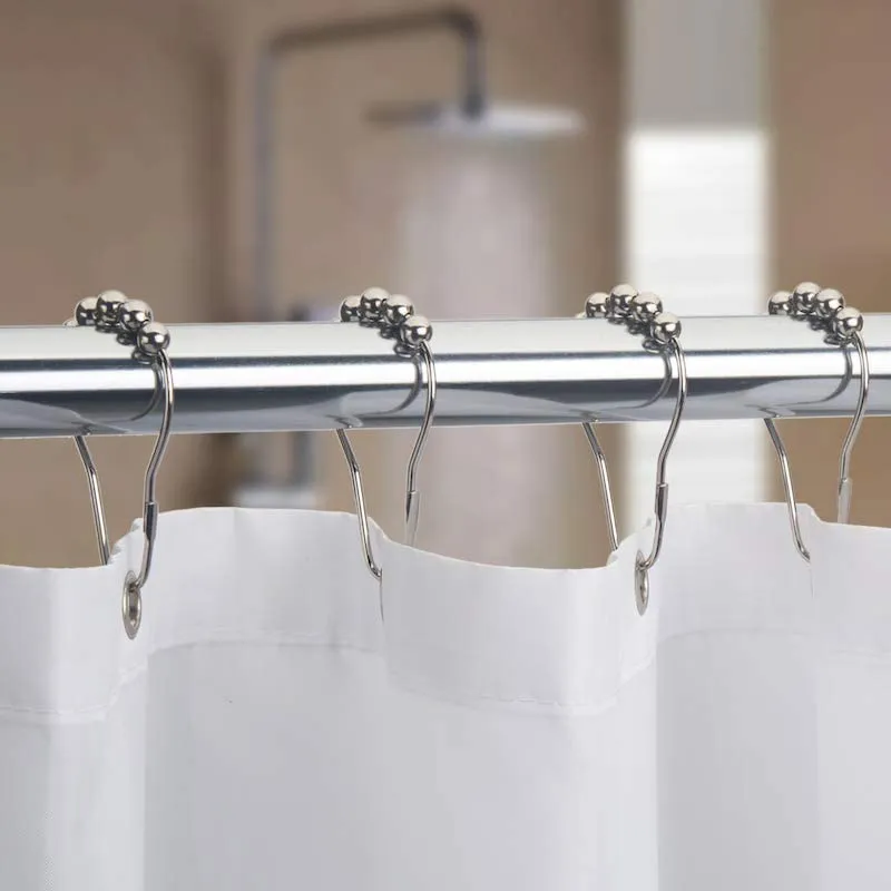 12Pcs Shower Curtain Hooks Rings Rust Proof Metal Shower Hooks for Curtain Bathroom Shower Rods  image 2