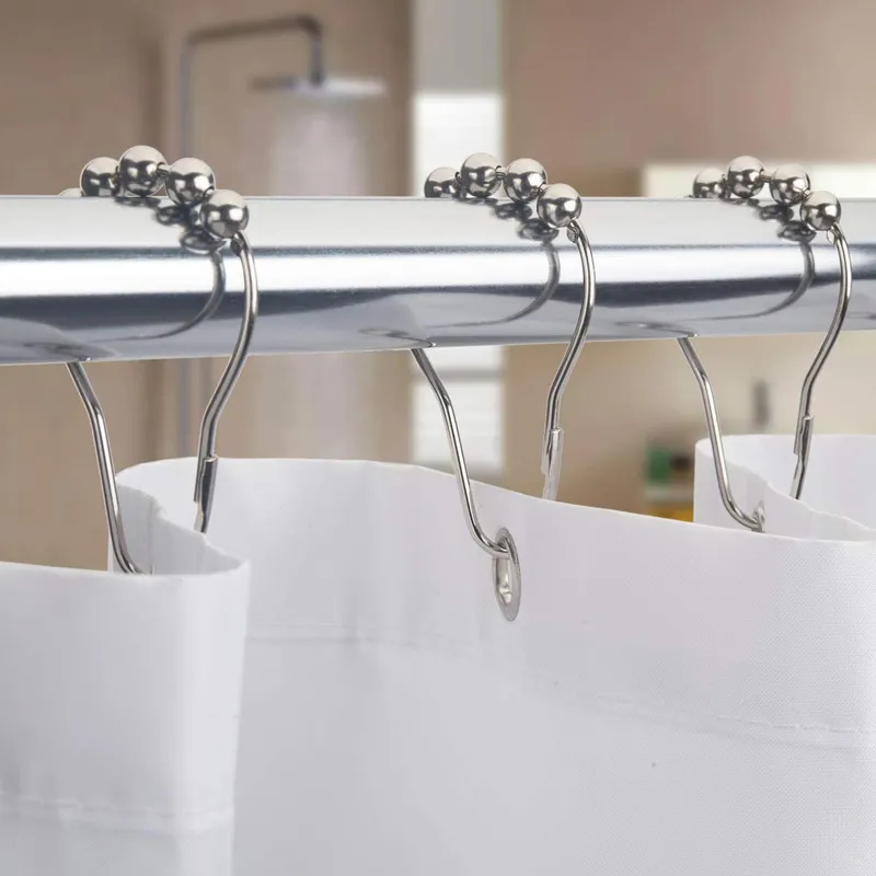 12Pcs Shower Curtain Hooks Rings Rust Proof Metal Shower Hooks for Curtain Bathroom Shower Rods  image 3