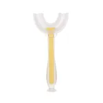 Kids 360° U Shaped Toothbrush Silicone Brush Head Whole Mouth Toothbrush with Handle Yellow
