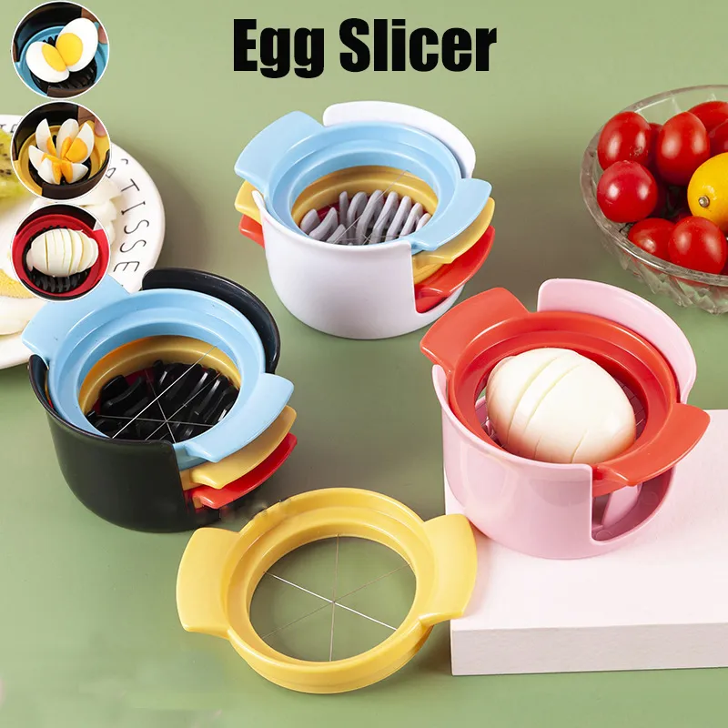 3 in 1 Egg Slicer Multifunction 304 Stainless Steel Wire Slicer Egg Cutter White big image 1