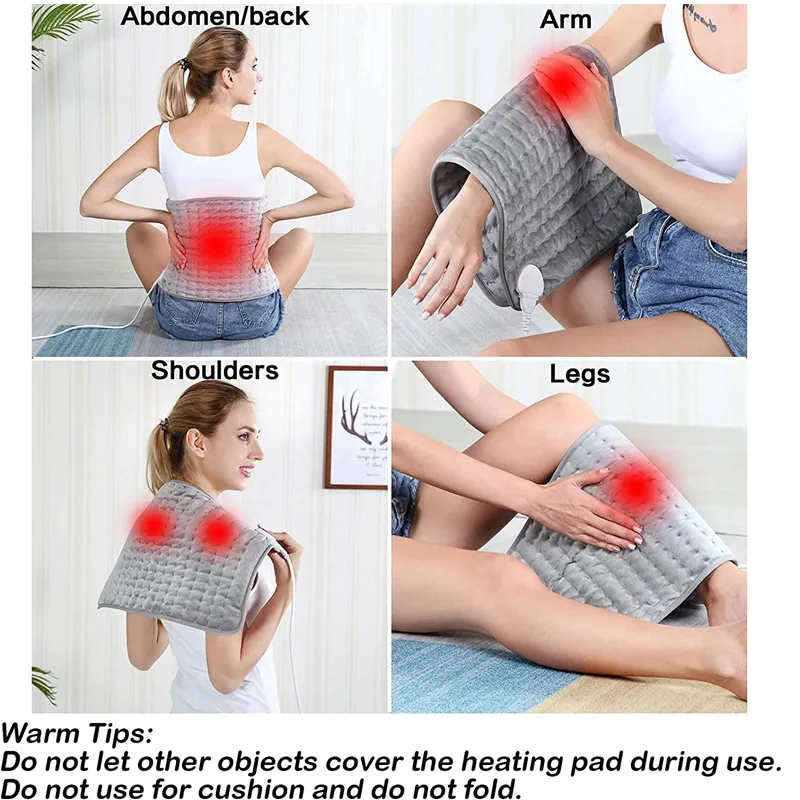 Heating Pad with 6 Heat Settings and 4 Time Settings for Cramps and Abdomen Back Neck Shoulder Arm Leg Pain Relief  big image 2