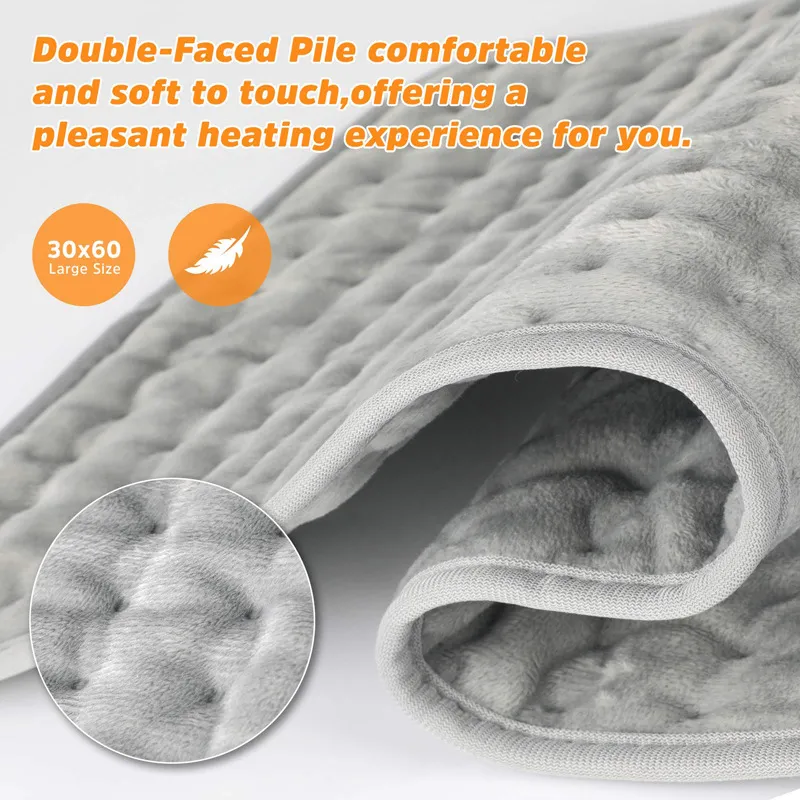 Heating Pad with 6 Heat Settings and 4 Time Settings for Cramps and Abdomen Back Neck Shoulder Arm Leg Pain Relief big image 4