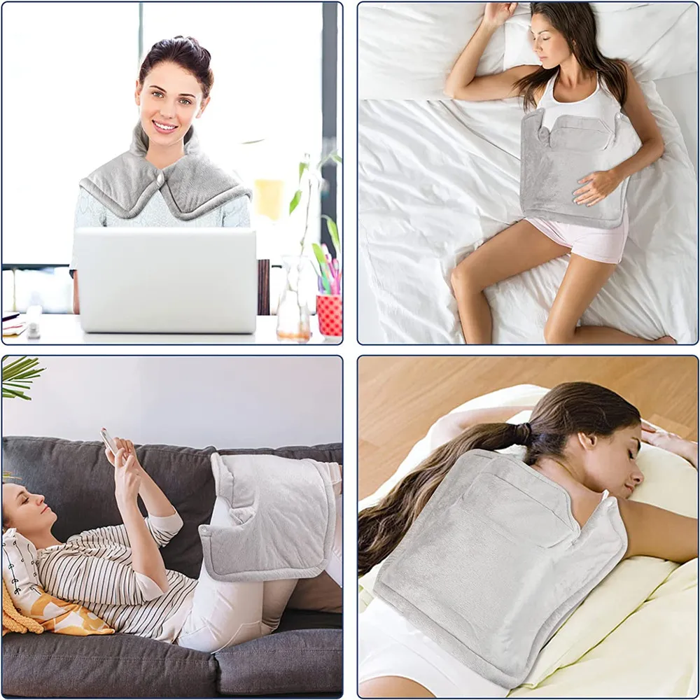 Heating Pad for Neck and Shoulders with 6 Heat Level Settings and 4 Level Time Settings for Neck Shoulder Back Pain Relief & Gifts for Women Men Mom Dad big image 4