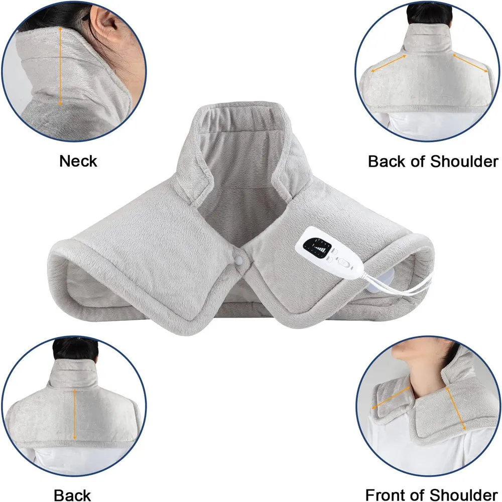 Heating Pad for Neck and Shoulders with 6 Heat Level Settings and 4 Level Time Settings for Neck Shoulder Back Pain Relief & Gifts for Women Men Mom Dad big image 5