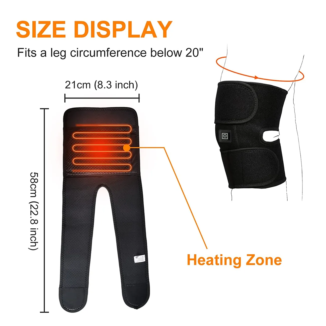 Heating Pad Wrap for Knee Pain Relief Portable Knee Brace Wrap with 3 Heating Setting and USB Charging Color-A big image 1