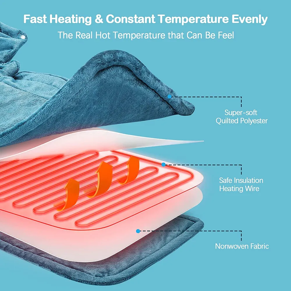 Heating Pad for Neck and Shoulders with 6 Heat Level Settings and 4 Level Time Settings for Neck Shoulder Back Pain Relief & Gifts for Women Men Mom Dad big image 8