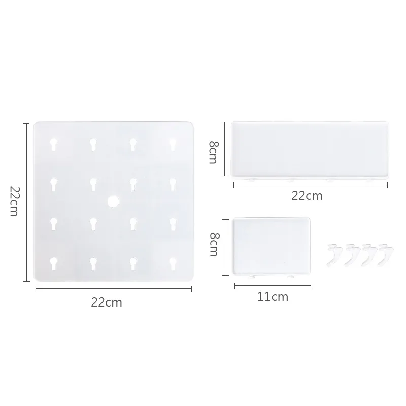 1pc plástico pegboard combinação kit decorativo de parede montada prateleiras flutuantes para entrada sala de estar cozinha banheiro  big image 1