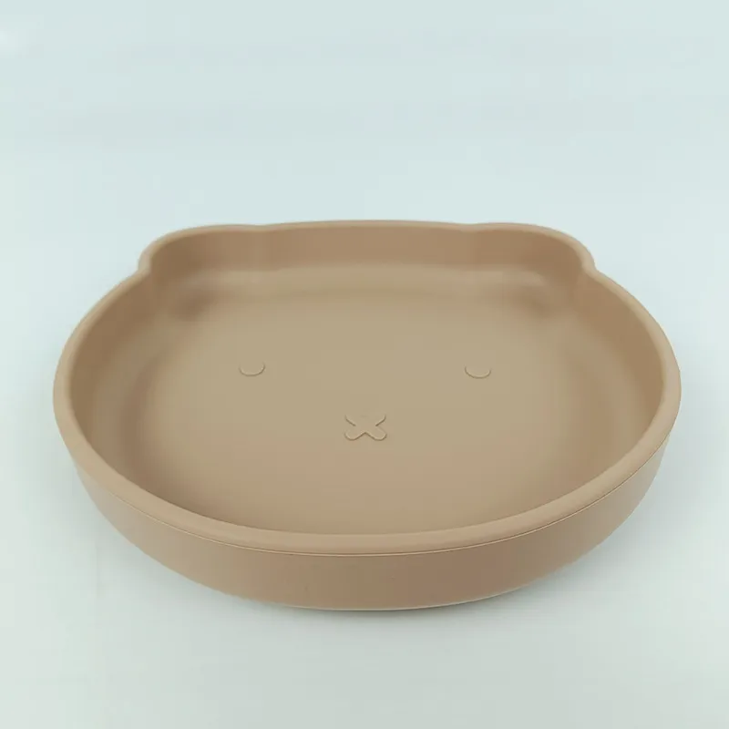 

Baby Silicone Suction Plates Little Bear Shape High-Temperature Resistance Anti-drop Toddler Self Feeding Utensils