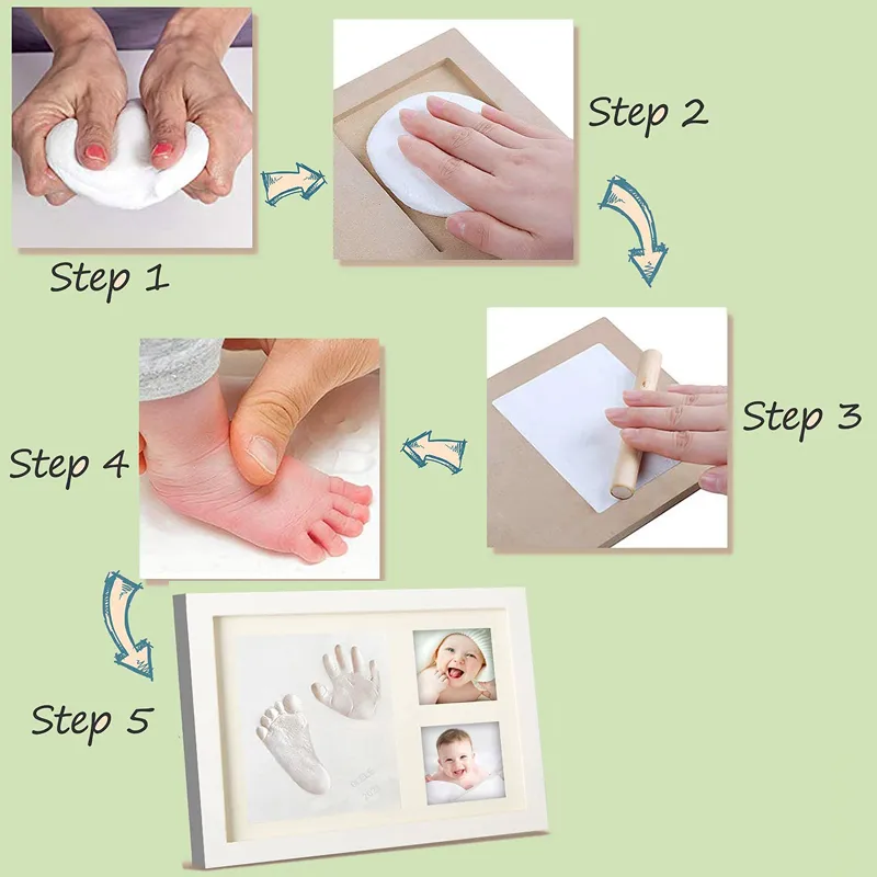 Baby Handprint and Footprint Makers Kit Keepsake for Newborn Shower Gifts DIY Milestone Picture Frames Baby Registry big image 2