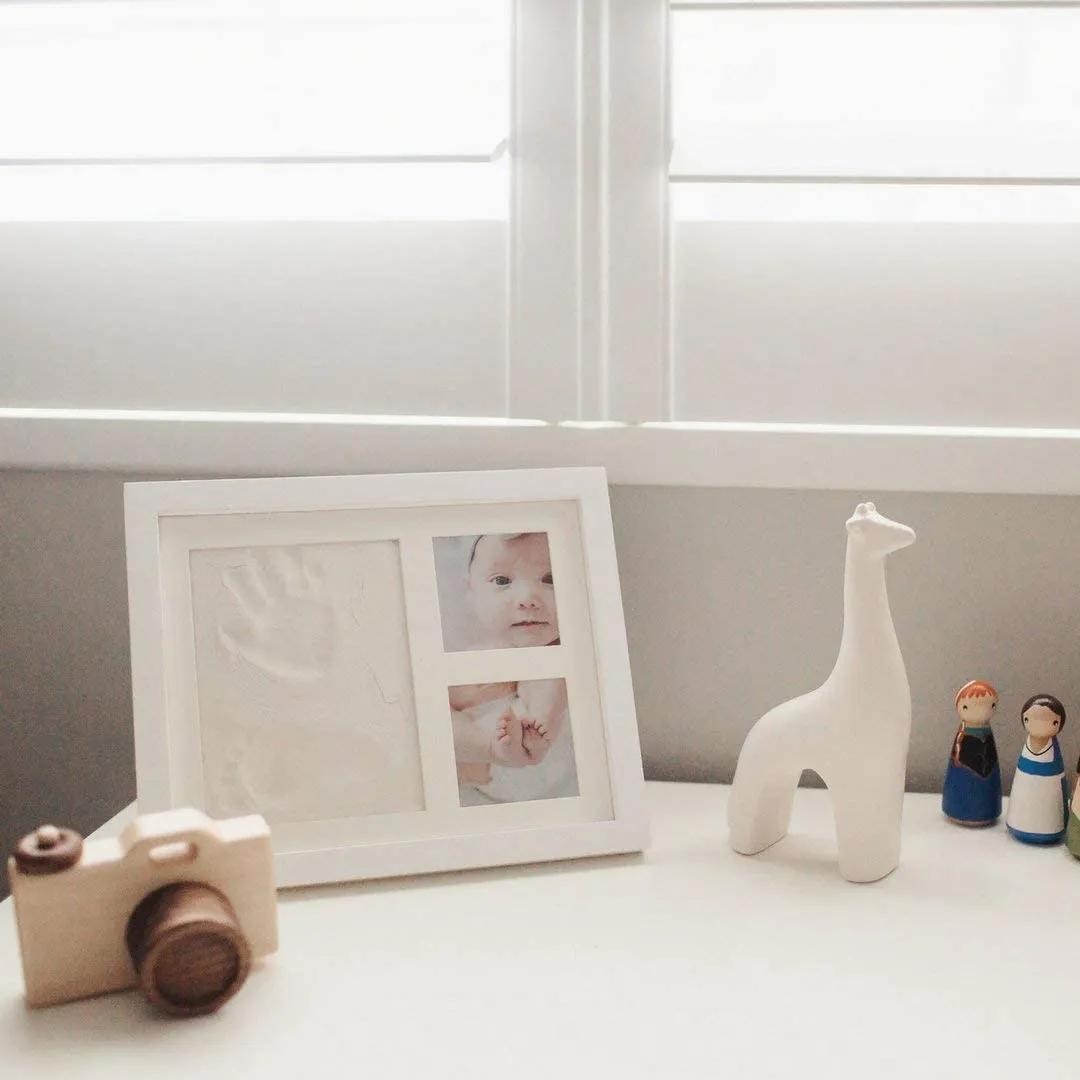 Baby-Handabdruck- und Fußabdruck-Hersteller-Kit, Andenken für Neugeborene, Duschgeschenke, DIY-Meilenstein-Bilderrahmen, Babyregister Farbe-A big image 1
