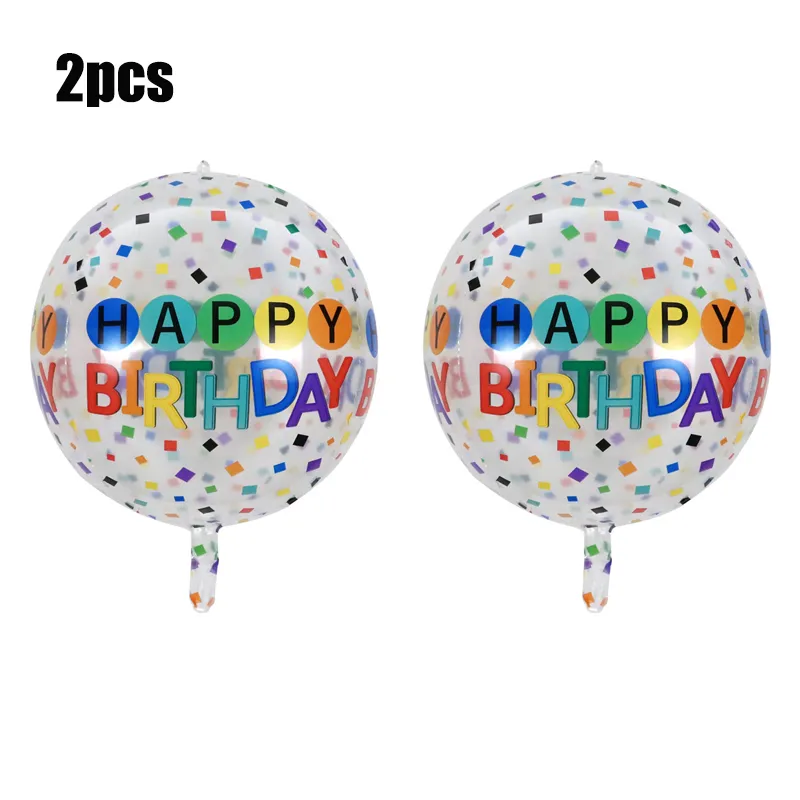 Paquet De 2 Ballons 4d Ballons Colorés Joyeux Anniversaire Fournitures De Décorations De Fête D'anniversaire