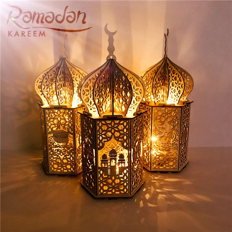 DIY Wooden Muslim Palace Decorative Light Eid Ornaments  big image 2